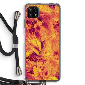 CaseCompany Eternal Fire: Samsung Galaxy A22 5G Transparant Hoesje met koord