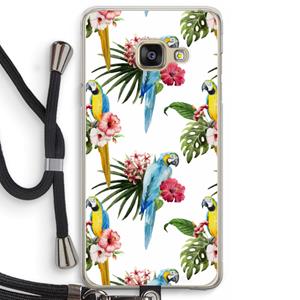 CaseCompany Kleurrijke papegaaien: Samsung Galaxy A3 (2016) Transparant Hoesje met koord