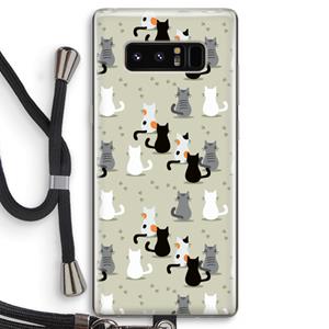 CaseCompany Katten: Samsung Galaxy Note 8 Transparant Hoesje met koord