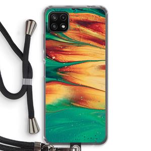 CaseCompany Green Inferno: Samsung Galaxy A22 5G Transparant Hoesje met koord