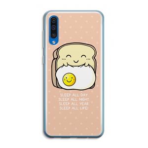 CaseCompany Sleep All Day: Samsung Galaxy A50 Transparant Hoesje