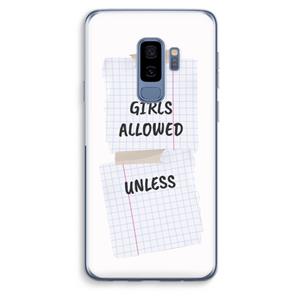 CaseCompany No Girls Allowed Unless: Samsung Galaxy S9 Plus Transparant Hoesje