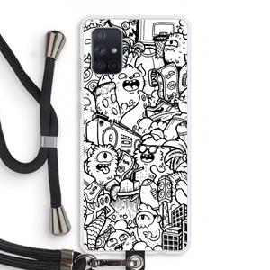 CaseCompany Vexx City #2: Samsung Galaxy A71 Transparant Hoesje met koord