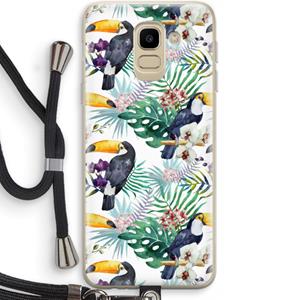 CaseCompany Tukans: Samsung Galaxy J6 (2018) Transparant Hoesje met koord