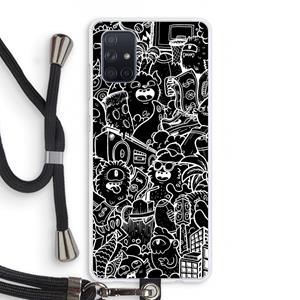 CaseCompany Vexx Black City : Samsung Galaxy A71 Transparant Hoesje met koord