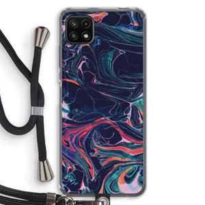 CaseCompany Light Years Beyond: Samsung Galaxy A22 5G Transparant Hoesje met koord