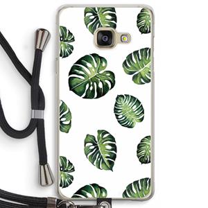 CaseCompany Tropische bladeren: Samsung Galaxy A3 (2016) Transparant Hoesje met koord