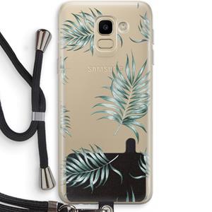 CaseCompany Simple leaves: Samsung Galaxy J6 (2018) Transparant Hoesje met koord