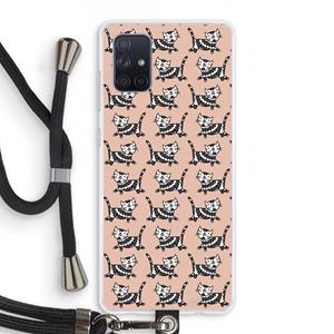 CaseCompany Zwarte poes: Samsung Galaxy A71 Transparant Hoesje met koord