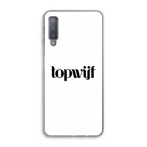 CaseCompany Topwijf Wit: Samsung Galaxy A7 (2018) Transparant Hoesje