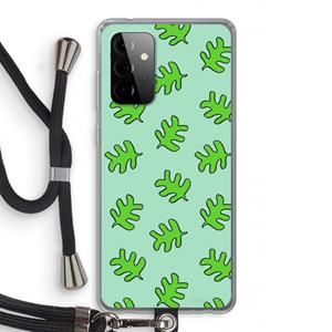 CaseCompany Groene blaadjes: Samsung Galaxy A72 5G Transparant Hoesje met koord