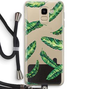 CaseCompany Lange bladeren: Samsung Galaxy J6 (2018) Transparant Hoesje met koord