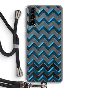 CaseCompany Onderbroken lijn: Samsung Galaxy S21 Plus Transparant Hoesje met koord