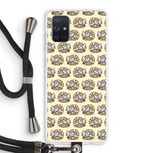 CaseCompany Slapende poes: Samsung Galaxy A71 Transparant Hoesje met koord