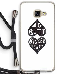 CaseCompany Big butt bigger heart: Samsung Galaxy A3 (2016) Transparant Hoesje met koord