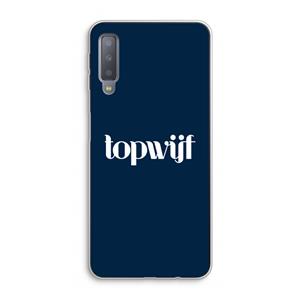 CaseCompany Topwijf Navy: Samsung Galaxy A7 (2018) Transparant Hoesje