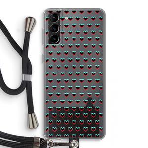 CaseCompany Hartjes: Samsung Galaxy S21 Plus Transparant Hoesje met koord