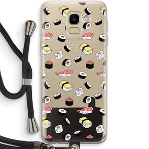 CaseCompany Sushi time: Samsung Galaxy J6 (2018) Transparant Hoesje met koord