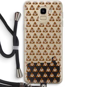CaseCompany Poop emoji: Samsung Galaxy J6 (2018) Transparant Hoesje met koord