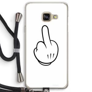 CaseCompany Middle finger white: Samsung Galaxy A3 (2016) Transparant Hoesje met koord