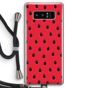CaseCompany Watermelon: Samsung Galaxy Note 8 Transparant Hoesje met koord