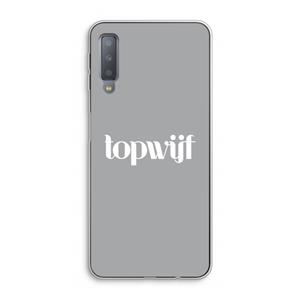 CaseCompany Topwijf Grijs Wit: Samsung Galaxy A7 (2018) Transparant Hoesje