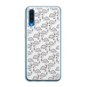 CaseCompany Zwanen: Samsung Galaxy A50 Transparant Hoesje