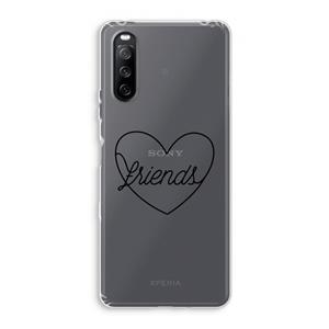 CaseCompany Friends heart black: Sony Xperia 10 III Transparant Hoesje