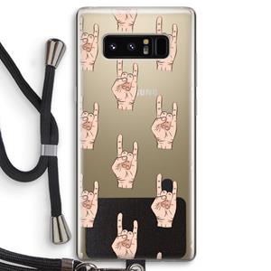 CaseCompany Rock: Samsung Galaxy Note 8 Transparant Hoesje met koord