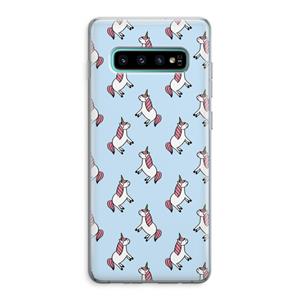 CaseCompany Eenhoorns overal: Samsung Galaxy S10 Plus Transparant Hoesje