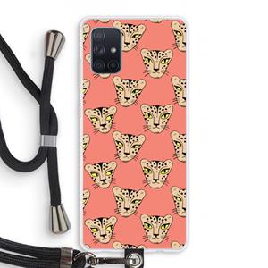 CaseCompany Tijger: Samsung Galaxy A71 Transparant Hoesje met koord