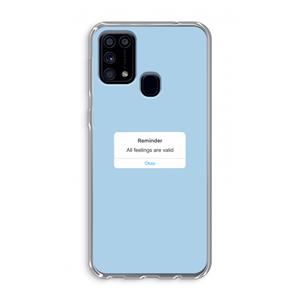 CaseCompany Reminder: Samsung Galaxy M31 Transparant Hoesje