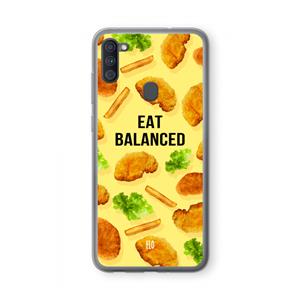 CaseCompany Eat Balanced: Samsung Galaxy A11 Transparant Hoesje