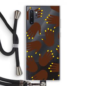 CaseCompany Hands dark: Samsung Galaxy Note 10 Plus Transparant Hoesje met koord