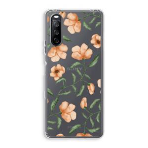 CaseCompany Peachy flowers: Sony Xperia 10 III Transparant Hoesje