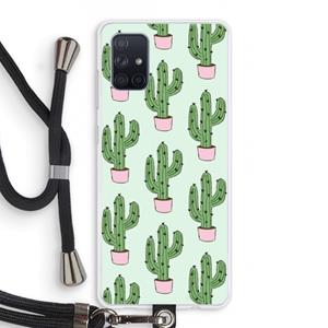 CaseCompany Cactus Lover: Samsung Galaxy A71 Transparant Hoesje met koord