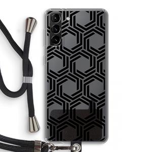 CaseCompany Geometrisch patroon: Samsung Galaxy S21 Plus Transparant Hoesje met koord