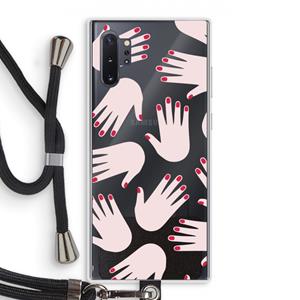 CaseCompany Hands pink: Samsung Galaxy Note 10 Plus Transparant Hoesje met koord
