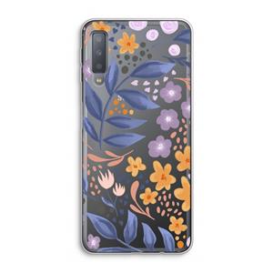 CaseCompany Flowers with blue leaves: Samsung Galaxy A7 (2018) Transparant Hoesje