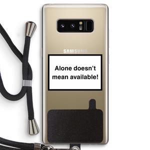 CaseCompany Alone: Samsung Galaxy Note 8 Transparant Hoesje met koord