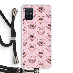 CaseCompany Chicks before dicks: Samsung Galaxy A71 Transparant Hoesje met koord