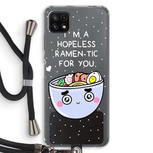 CaseCompany I'm A Hopeless Ramen-Tic For You: Samsung Galaxy A22 5G Transparant Hoesje met koord
