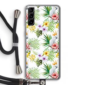 CaseCompany Gele kuif: Samsung Galaxy S21 Plus Transparant Hoesje met koord