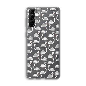 CaseCompany Zwanen: Samsung Galaxy S21 Plus Transparant Hoesje
