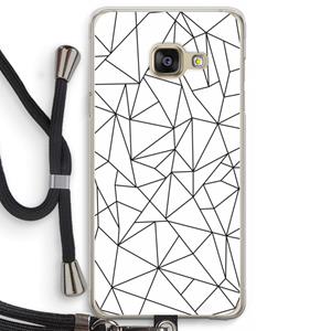 CaseCompany Geometrische lijnen zwart: Samsung Galaxy A3 (2016) Transparant Hoesje met koord