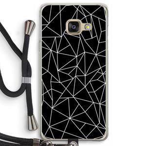 CaseCompany Geometrische lijnen wit: Samsung Galaxy A3 (2016) Transparant Hoesje met koord