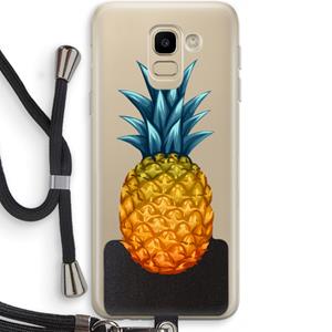 CaseCompany Grote ananas: Samsung Galaxy J6 (2018) Transparant Hoesje met koord