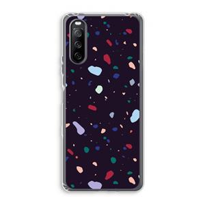 CaseCompany Dark Rounded Terrazzo: Sony Xperia 10 III Transparant Hoesje
