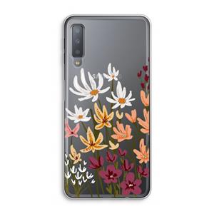 CaseCompany Painted wildflowers: Samsung Galaxy A7 (2018) Transparant Hoesje