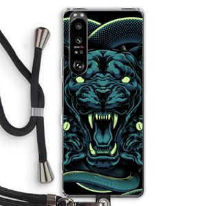 CaseCompany Cougar and Vipers: Sony Xperia 1 III Transparant Hoesje met koord